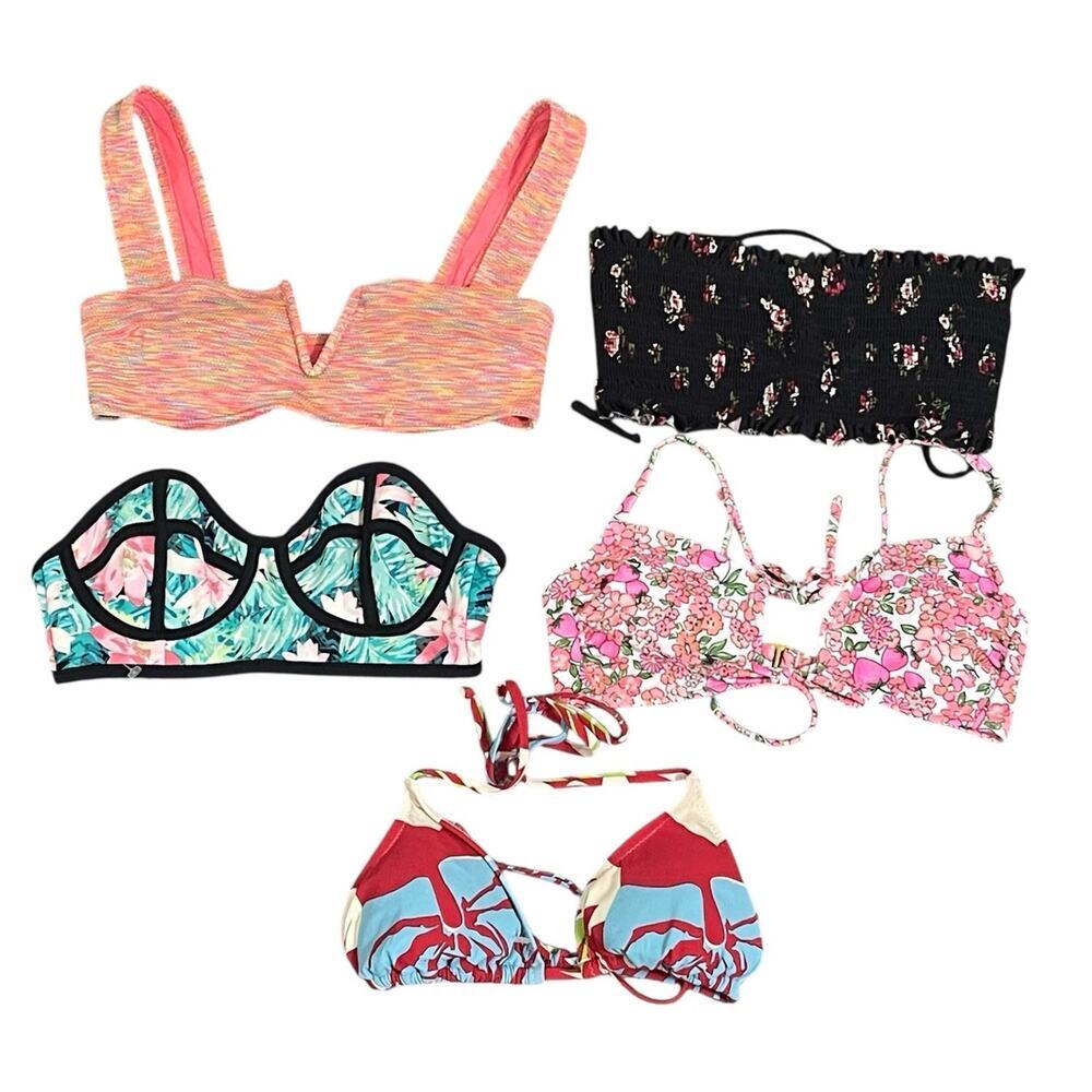 Bikini Tops Lot of 5 Size XS Aerie J. Crew Xhilaration No Boundaries NWOT